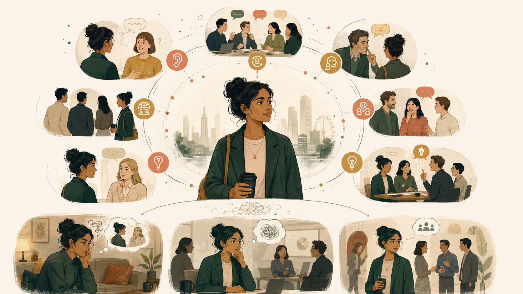 infographic showing how repeated microaggressions can create cumulative emotional and cognitive load for someone living abroad.