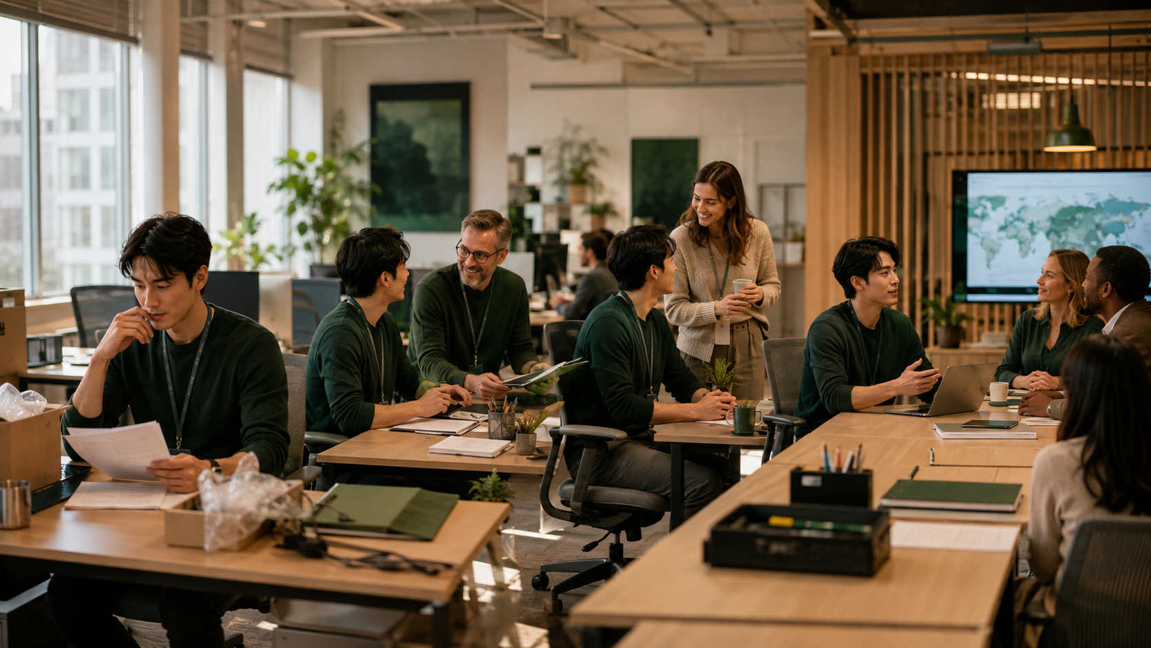 International employee progressing from first-day uncertainty to stable contribution and workplace connection during the first 90 days.