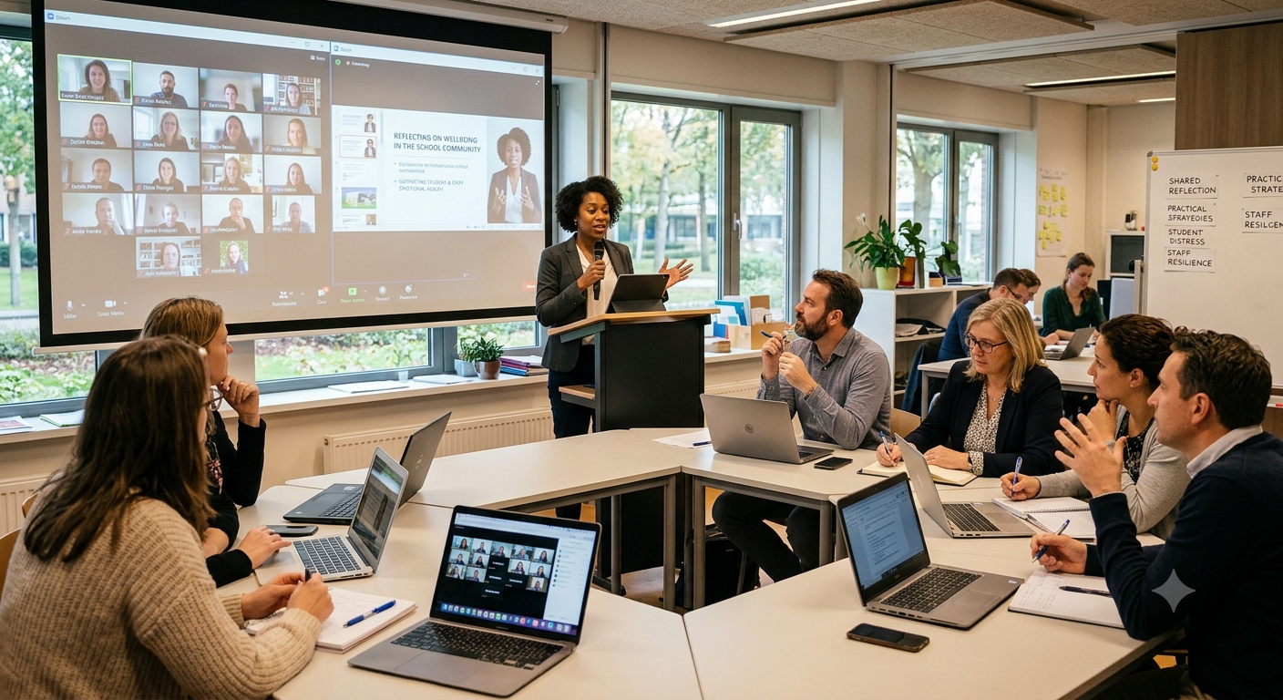 an international-school staff webinar led by a psychologist.