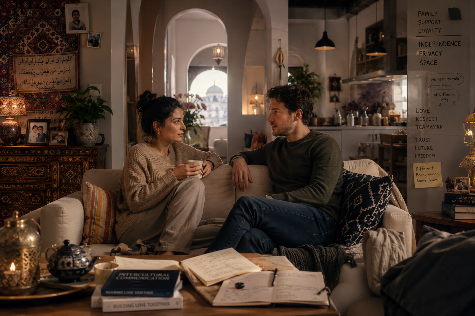 Two Cultures Inside One Relationship An expat couple navigating overlapping family expectations, communication styles, languages, and ideas about partnership