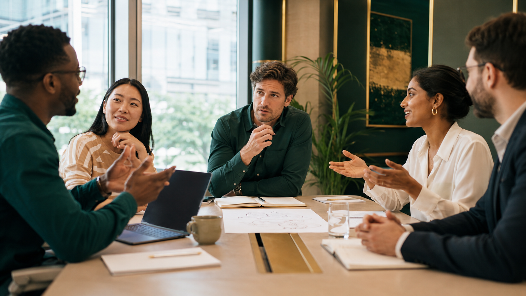 International employee hesitating to share an idea during a fast-moving meeting in a second language.